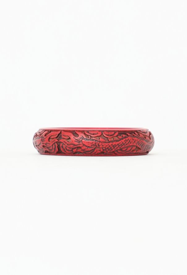 Gucci F/W 2019 Dragon Engraved Wooden Bangle - 3