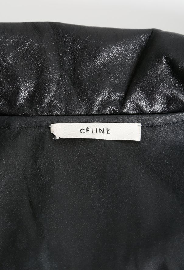 Céline Leather Hooded Zip Jacket - 5