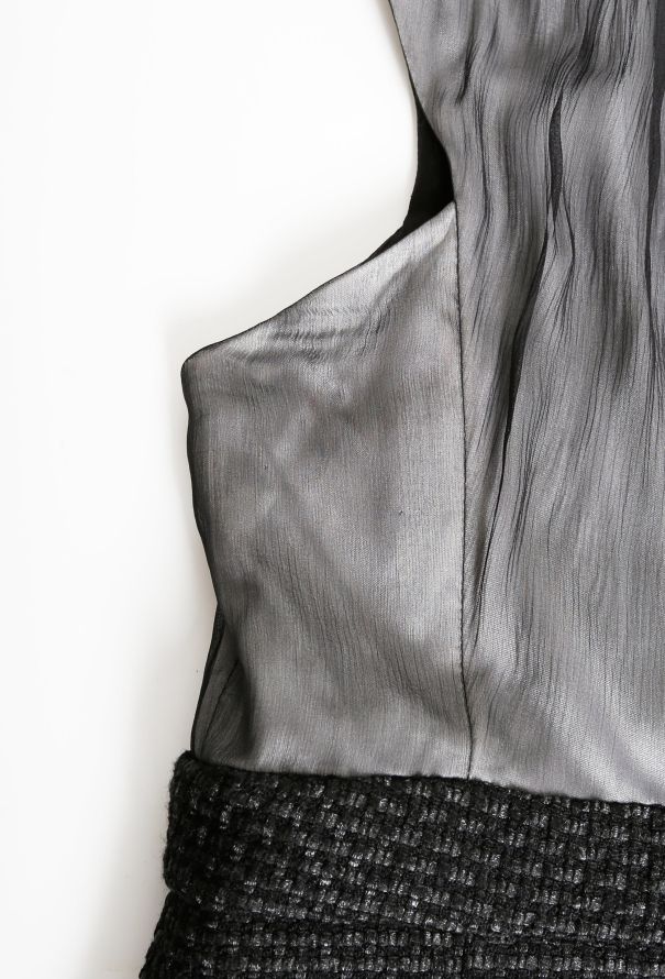 Chanel Silk Tweed Slit Dress - 8