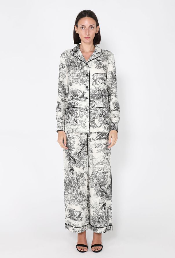 Dior Silk Toile de Jouy Pajama Set, Resort 2019 - 1