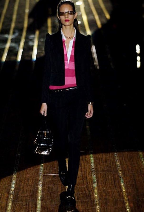 Gucci S/S 2006 Striped Cashmere Polo Top - 2