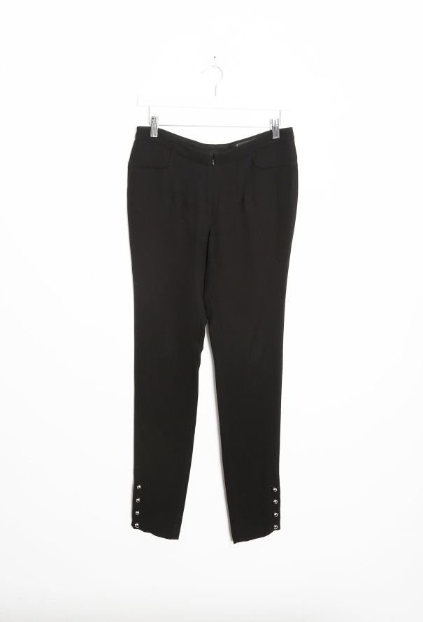 Chanel Tapered Crêpe 'CC' Trousers - 7