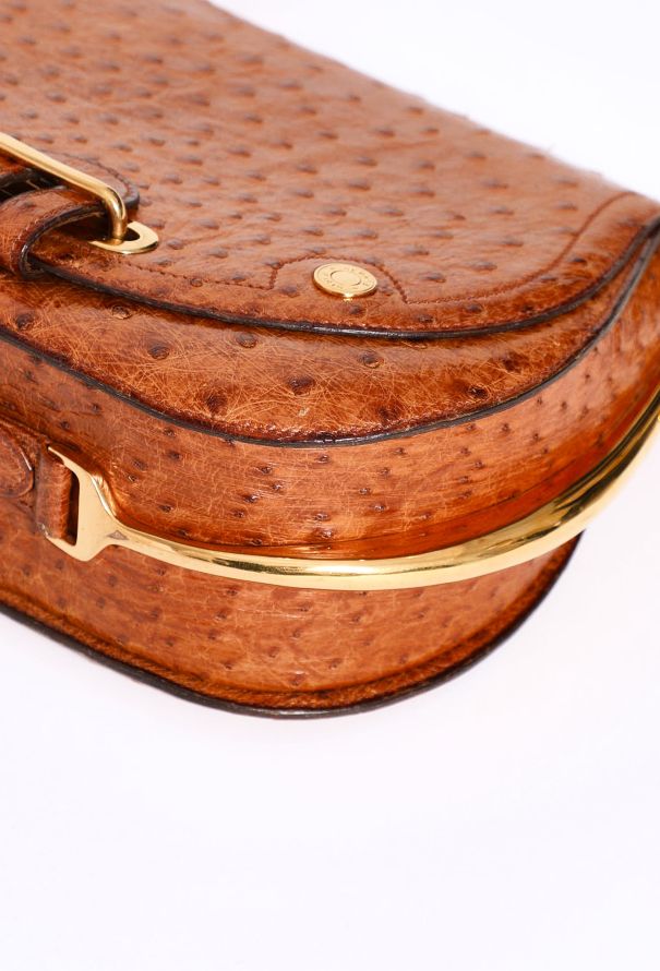 Hermès Rare 1976 Gold Ostrich Passe-Guide Bag - 7