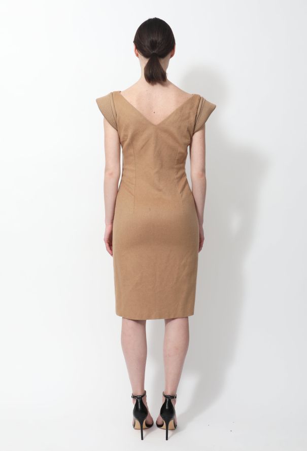 Dior 2009 Button Down Camel Dress - 4