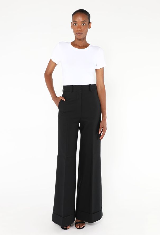 Khaite Wide-Leg Cuffed Trousers - 3