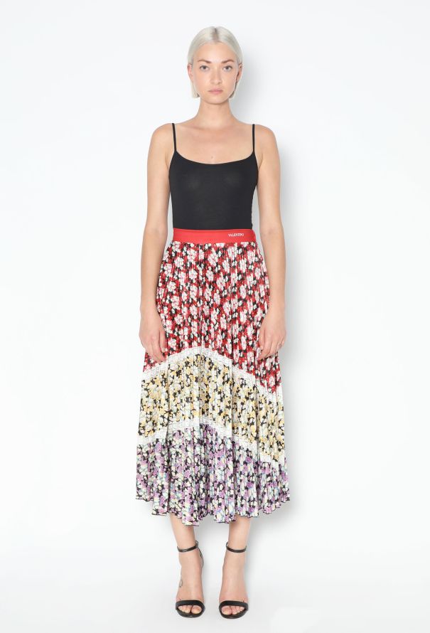 Valentino Resort 2019 Lace Trim Pleated Skirt - 1