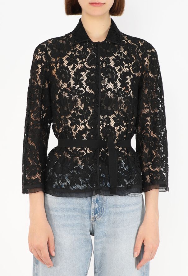 Prada Raschell Belted Lace Blouse, F/W 2008 - 1