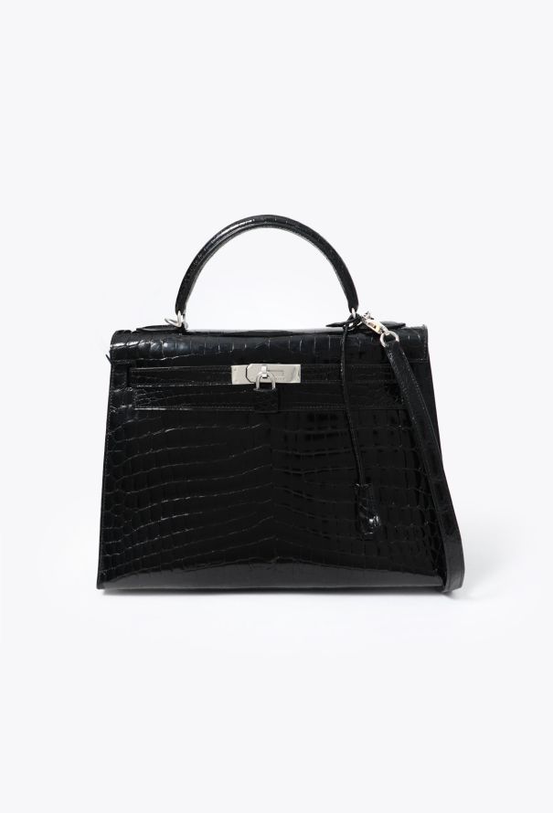 Hermès Black Niloticus Kelly Sellier 32 - 1