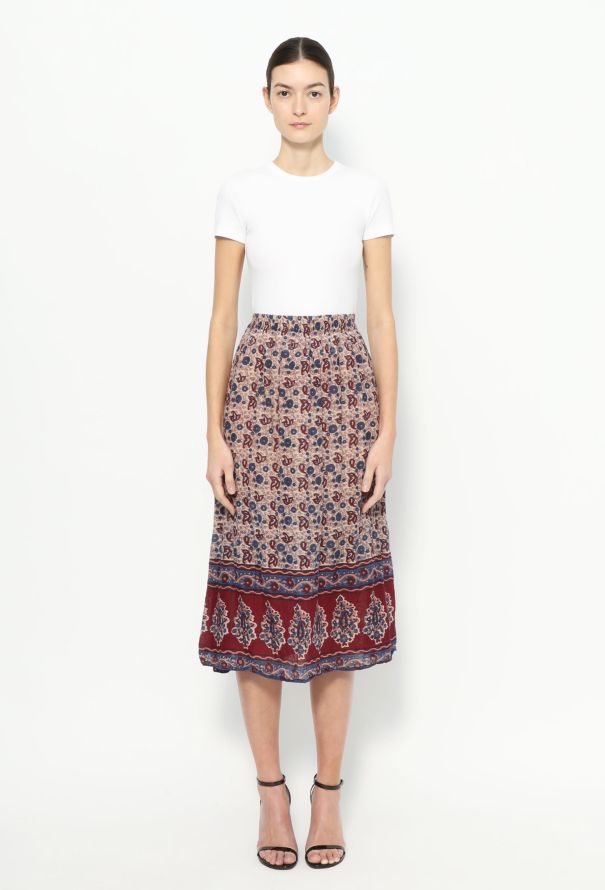 World Treasures '70s Authentic Block Print Skirt - 2