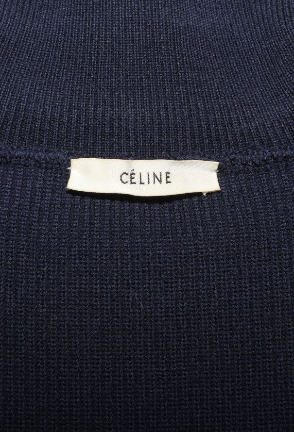 Céline Navy Turtleneck Zip Sweater - 5