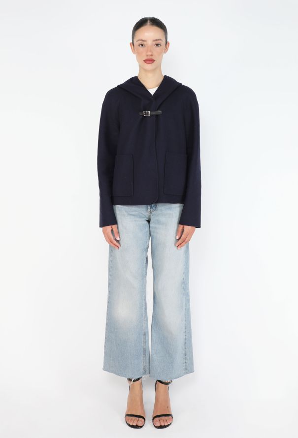 Valentino Buckled Wool Hooded Jacket - 2
