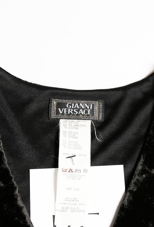 Gianni Versace Vintage Chevron Velvet Gown - 5
