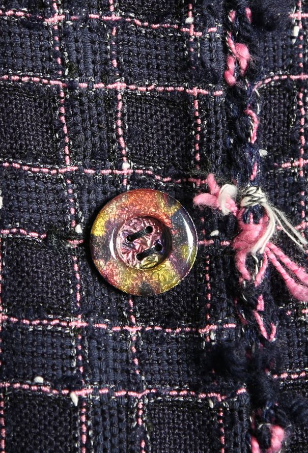 Chanel S/S 2015 Frayed Tweed Long Jacket - 8