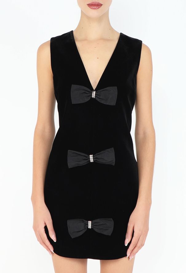 Saint Laurent 2018 Velvet Bow Babydoll Dress - 3