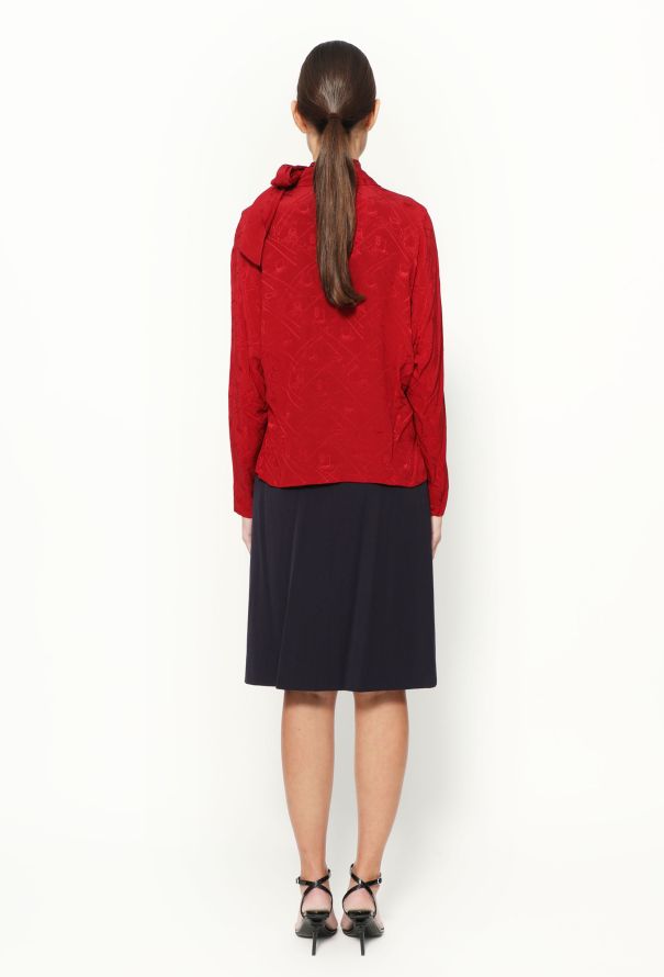 Hermès '80s Silk Lavallière Skirt Ensemble - 5
