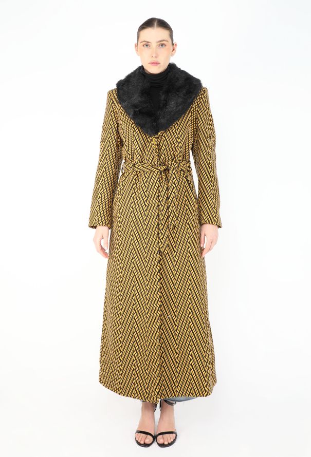 Gianni Versace '90s Chevron Belted Coat - 2