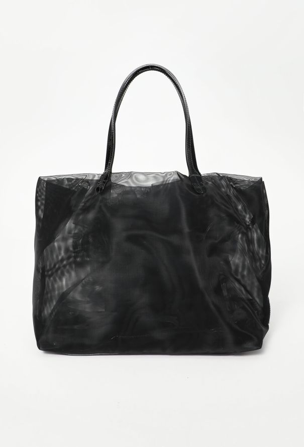 Valentino Black Mesh Floral Tote Bag - 4