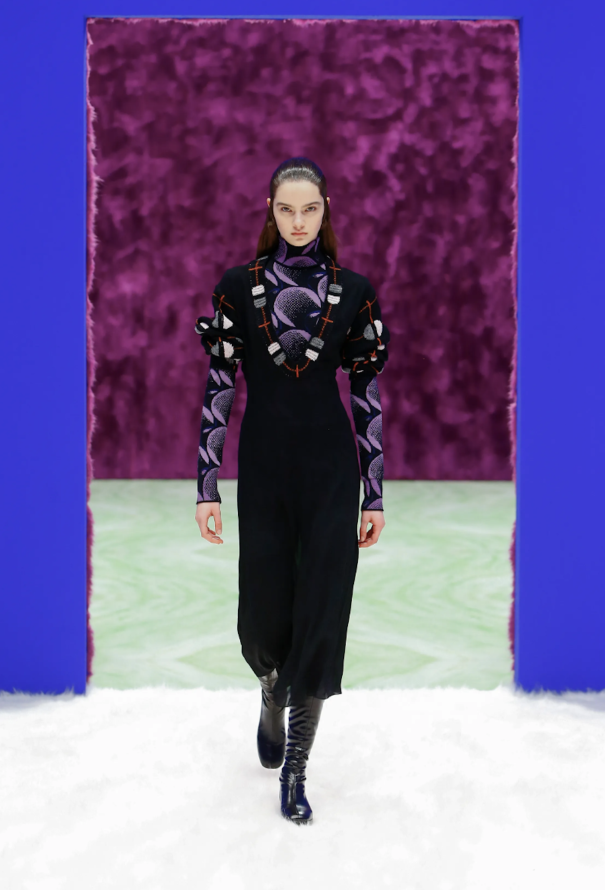 Prada F/W 2021 Geometric Knit Crêpe Dress - 2