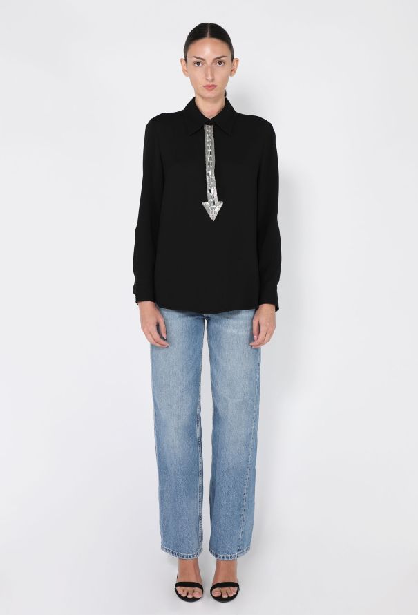 Chloé Arrow-Embellished Crêpe Blouse, 2023 - 3