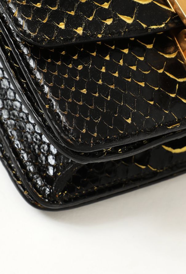 Céline Mini Classic Box Black and yellow Python Bag - 7