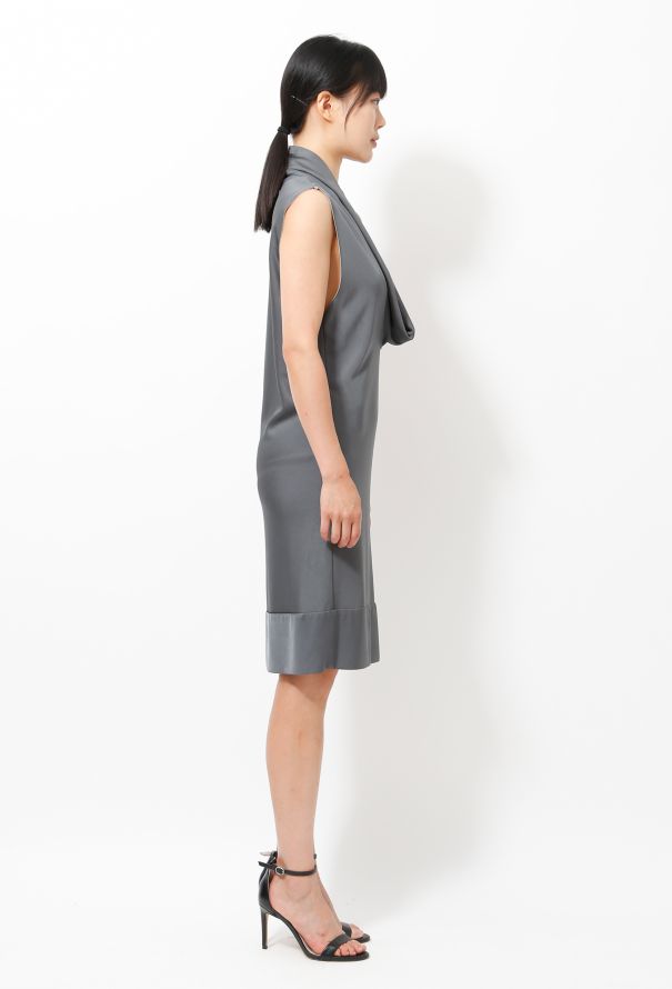 Balenciaga Gunmetal Jersey Dress - 4