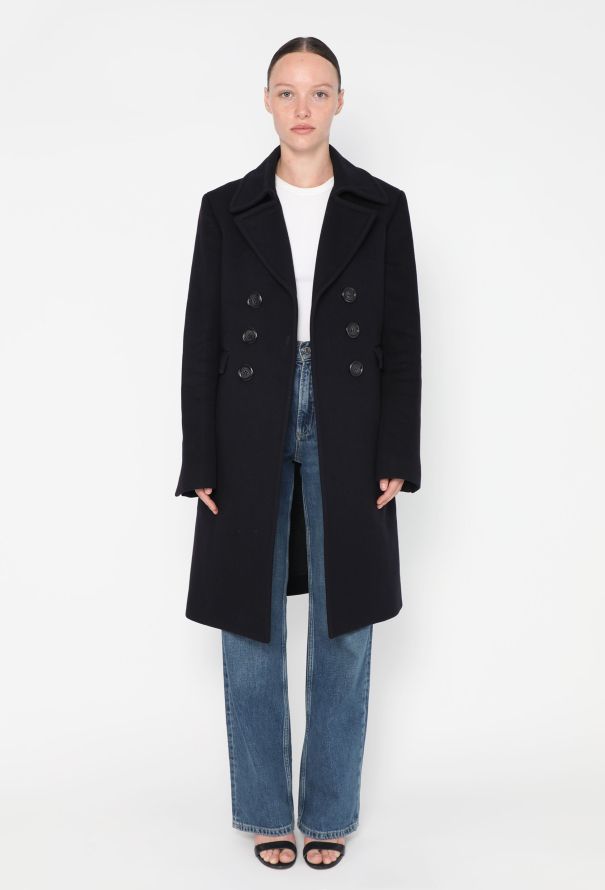 Céline Marine Cashmere Coat - 2