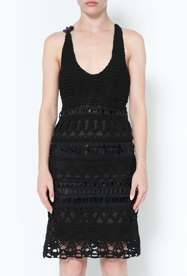 Prada S/S 2005 Embellished Crochet Dress - 3