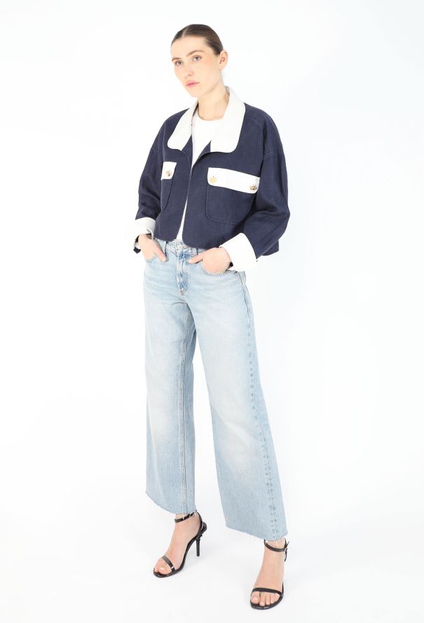 Chanel '80s Marinière Cropped Jacket - 3