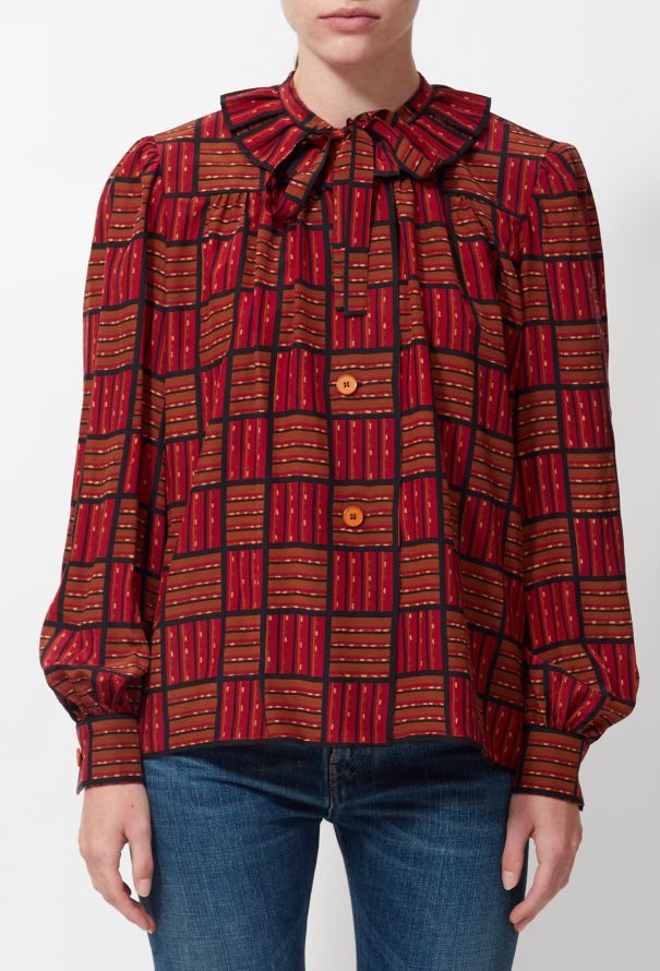 Givenchy Vintage Graphic Printed Lavallière Blouse - 2