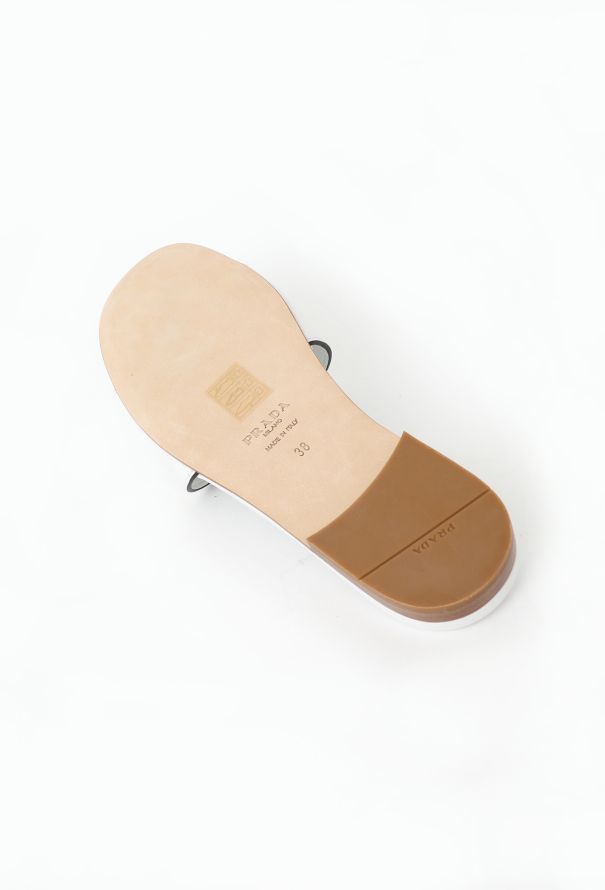Prada Leather Cut-Out Slides - 7