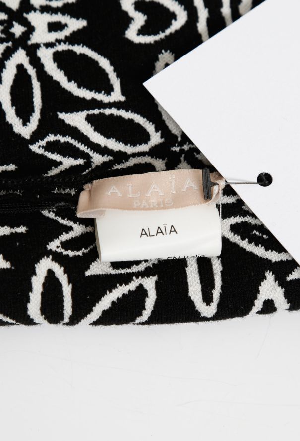 Alaïa Floral Textured Skirt Black & white - 4