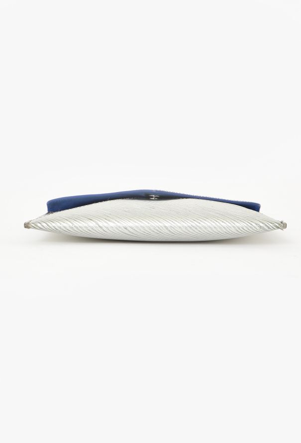 Louis Vuitton Silver Epi Envelope Pouch with Blue Trim - 6
