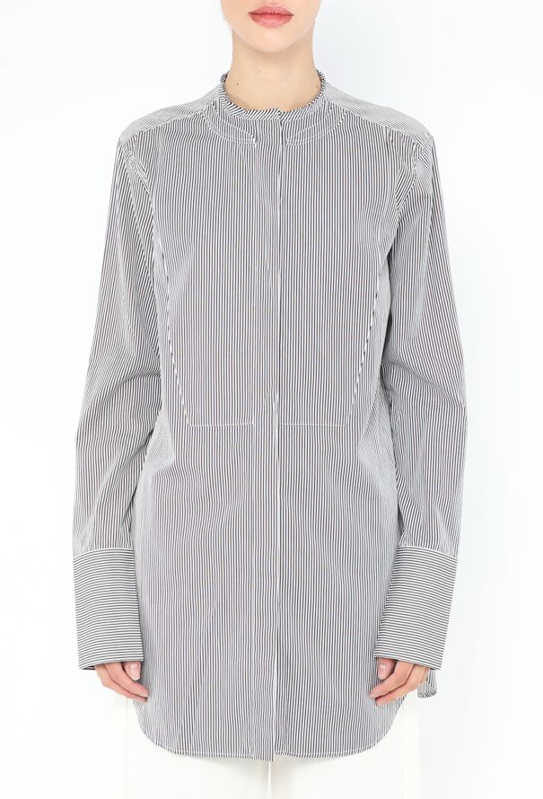 Céline Pinstripe Cotton Bib Tunic - 1