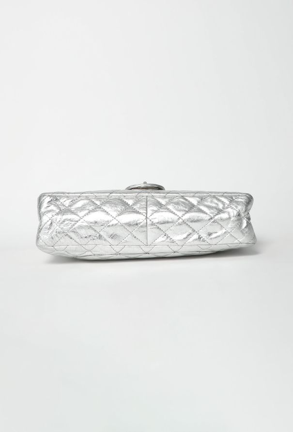 Chanel Silver Metallic 2.55 Maxi Flap Bag - 7
