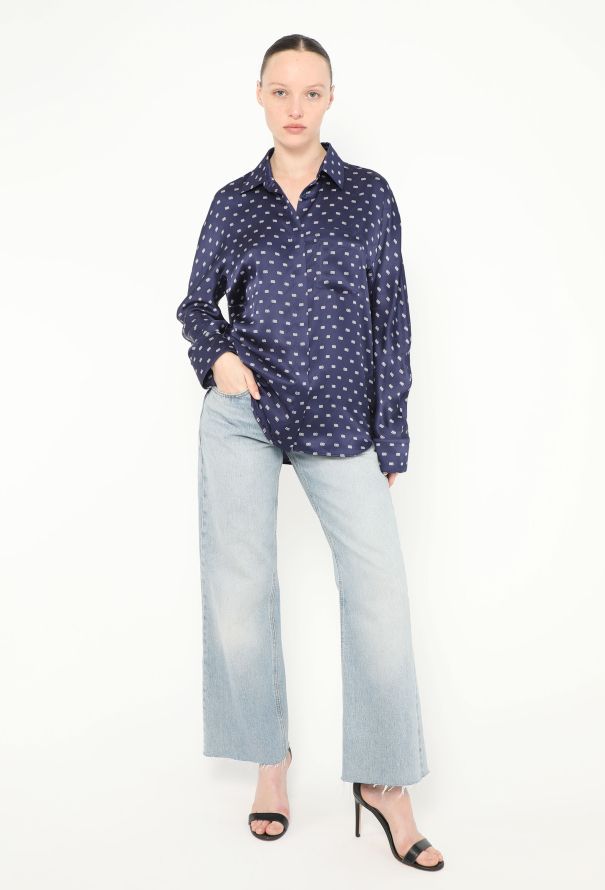 Balenciaga 2017 Silk Logo Blouse - 4