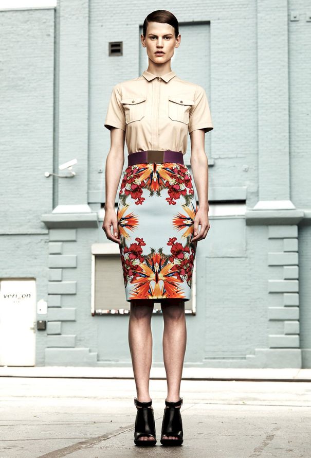 Givenchy Cruise 2012 Floral Tweed Skirt - 2