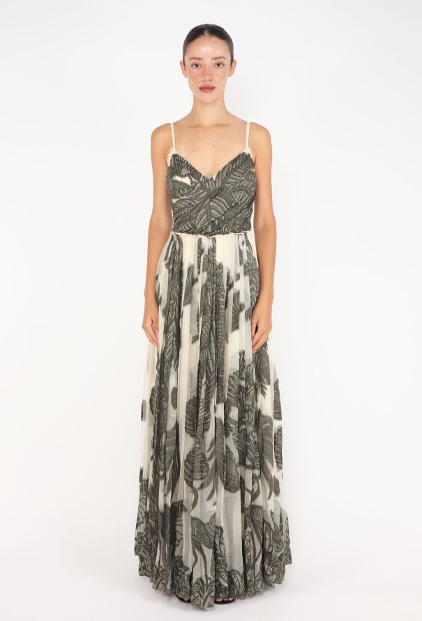 Dior Leaf Printed Silk Gown, Resort 2020 - 1