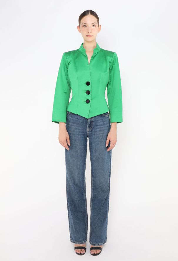 Saint Laurent 1992 Buttoned Satin Blazer - 2