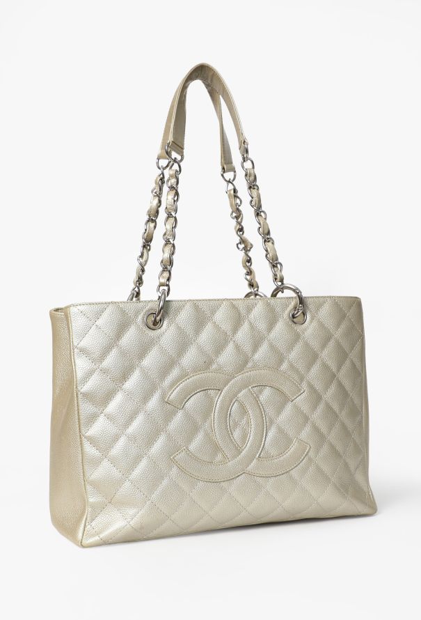 Chanel Metallic Caviar Grand Shopping Tote - 2