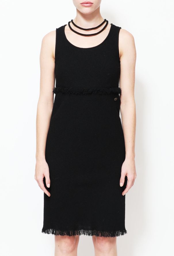 Chanel Frayed Bouclé Collier Dress - 3