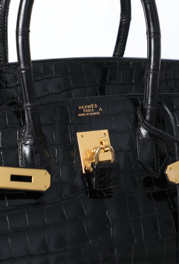 Hermès Exceptional Black Porosus Birkin 35 - 15