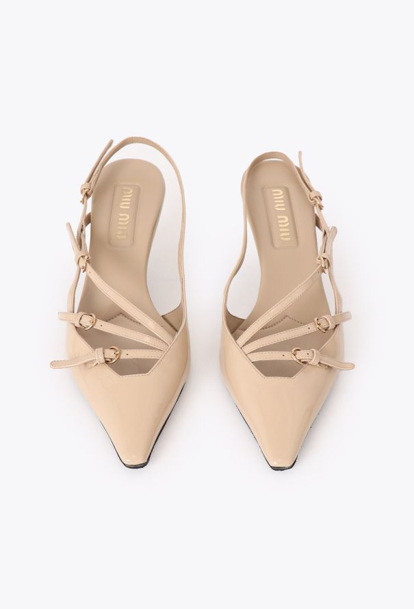 Miu Miu F/W 2023 Patent Strap Slingbacks - 5