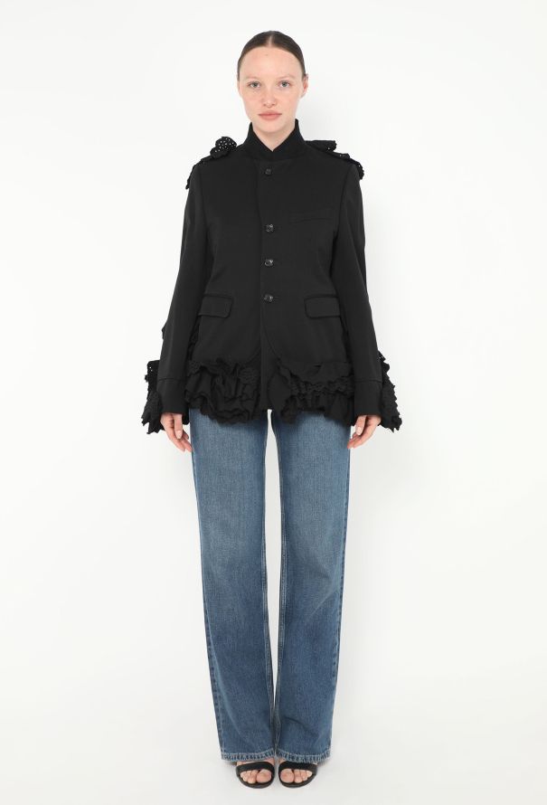 Comme des Garçons F/W 2000 Embroidered Ruffled Blazer - 3