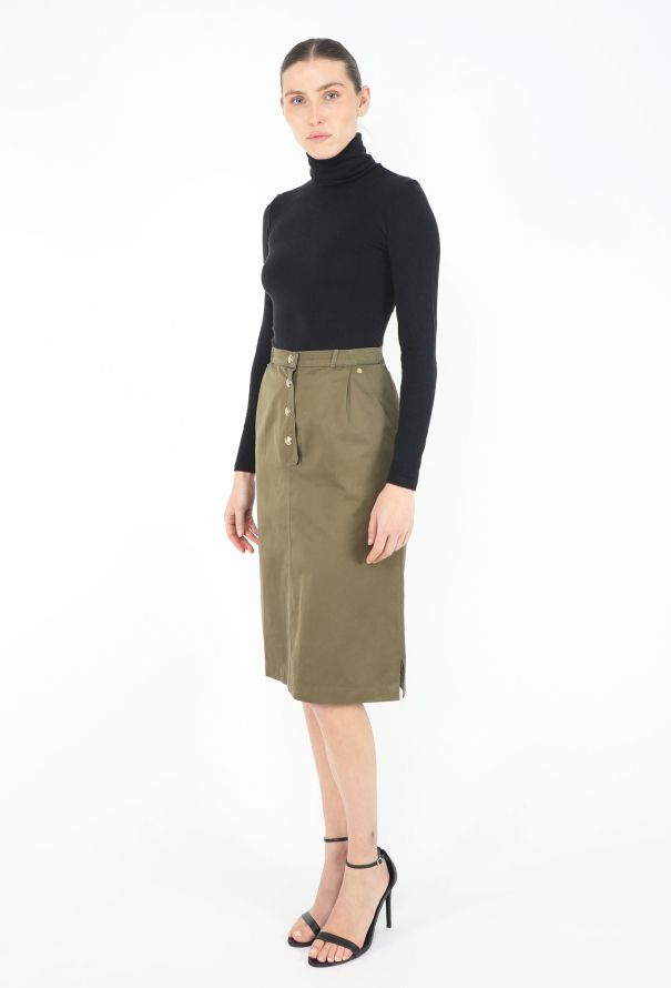 Céline Vintage Triomphe Cotton Skirt - 4