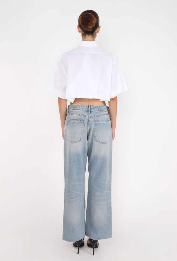 Alaïa Re-Edition '86 Cropped Cotton Shirt - 4