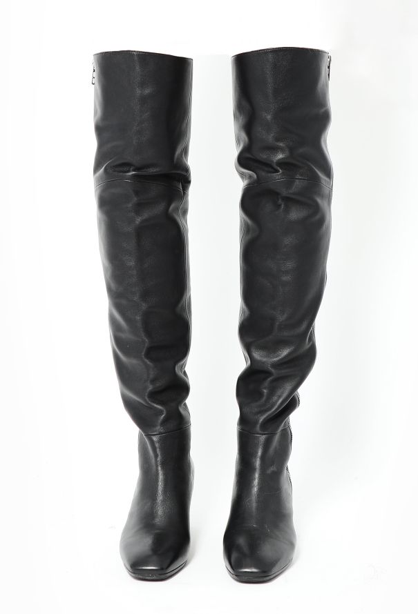 Hermès Leather Knee Boots - 3