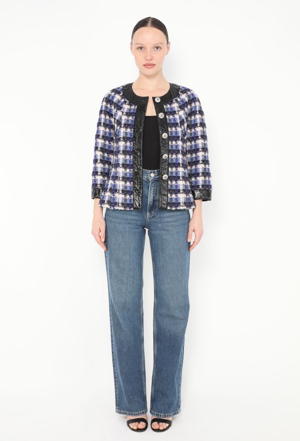 Chanel 2018 Leather Trim Peplum Jacket - 3