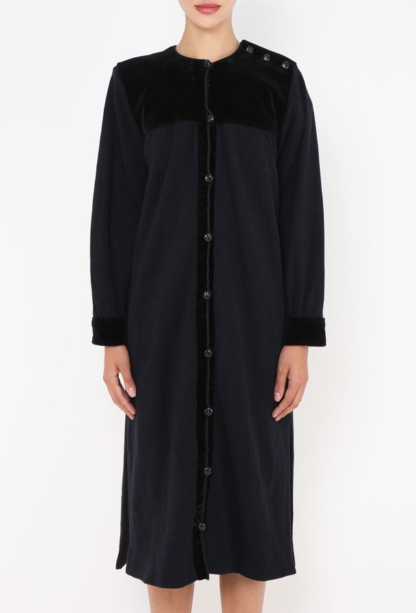 Saint Laurent Late '70s Velvet Trim Dress - 2