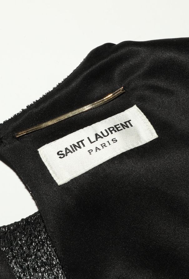 Saint Laurent 2018 Silver Lamè Draped Dress - 6