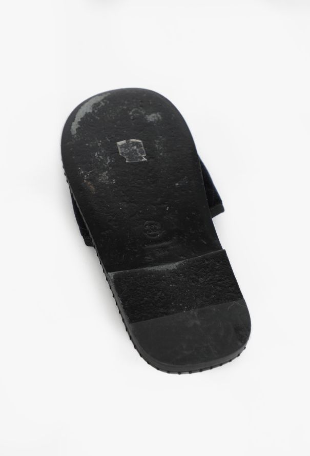 Chanel Quilted Velvet 'CC' Slides, 2023 - 5